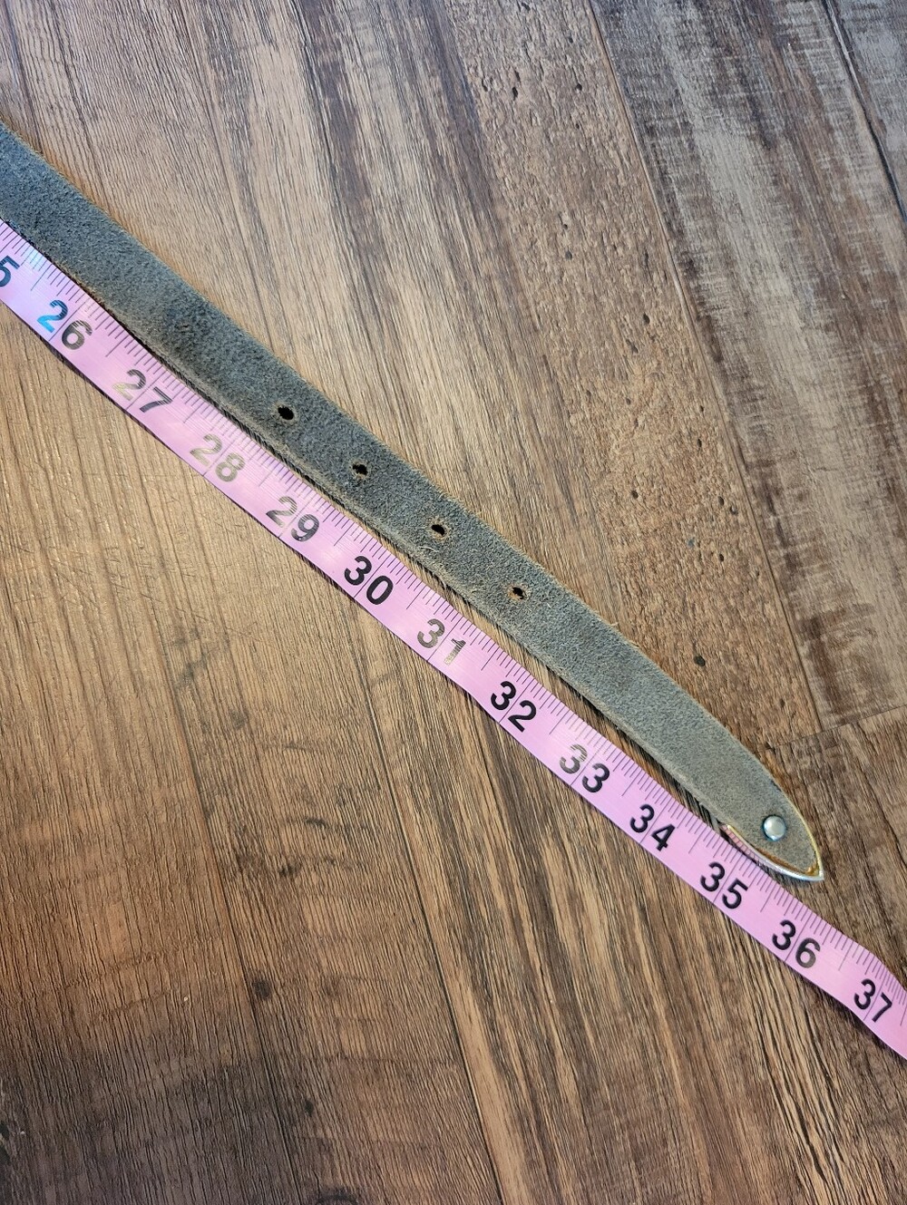 Vintage Western Leather Belt with Ornate Silver & Gold Tone Etched Buckle - Picture 8 of 8